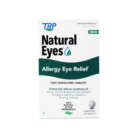 Natural Eyes, Allergy Eye Relief, Fast Dissolving Tablets, for Allergy Symptoms Including Itchiness, Burning, and Excessive Watering. 1 Carton Equals 48 Tablets.