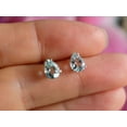 thumbnail image 1 of Natural Faceted Aquamarine 925 Sterling Silver Teardrop Pear Stud Earrings, 1 of 2