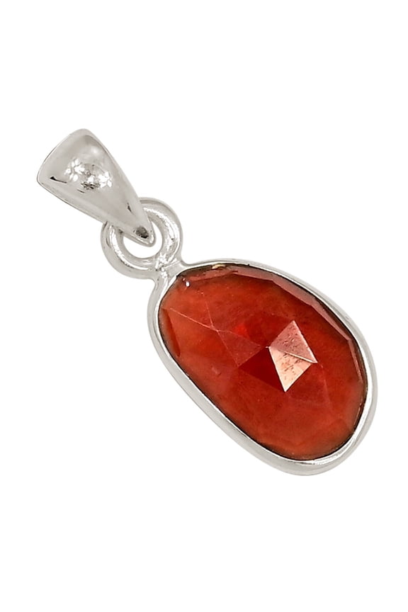 Natural Faceted Garnet - Madagascar 925 Silver Pendant Jewelry ALLP-28490