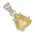 thumbnail image 1 of Natural Faceted Golden Rutile - Brazil 925 Silver Pendant Jewelry ALLP-27194, 1 of 1