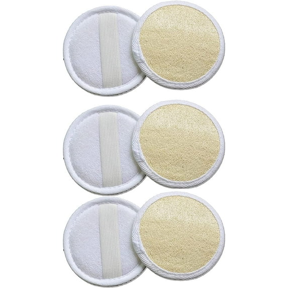 Natural Facial Loofah Sponge Scrubber Handheld Luffa Pads Remove Makeup and Gentle Exfoliation Women Men 6 Pack