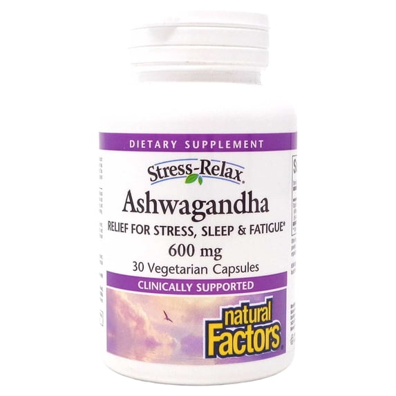 Natural Factors Stress-Relax KSM-66 Ashwagandha 600 mg, 30 Vegetarian Capsules