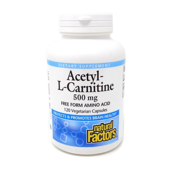 Natural Factors Acetyl-L-Carnitine 500 mg-120 Vegetarian Capsules