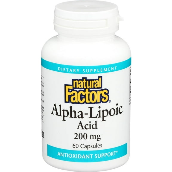Natural Factors Alpha-Lipoic Acid 200 mg, Antioxidant Support, 60 Capsules