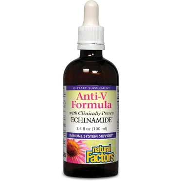 Natural Factors Anti-V Liquid Formula, Echinacea Supplement for Immune and Wellness Support, Organic, Non-GMO, 3.4 oz (100 servings)