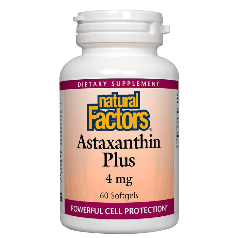 Natural Factors Astaxanthin Plus 4mg, 60 Capsules