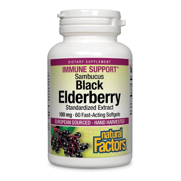 Natural Factors Black Elderberry - 60 softgels