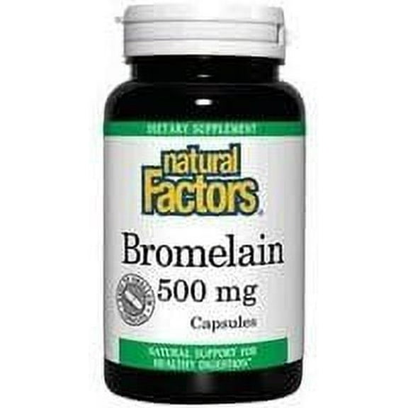 Natural Factors Bromelain 500 mg, Enzyme Support for a Healthy Digestive System, 90 Capsules