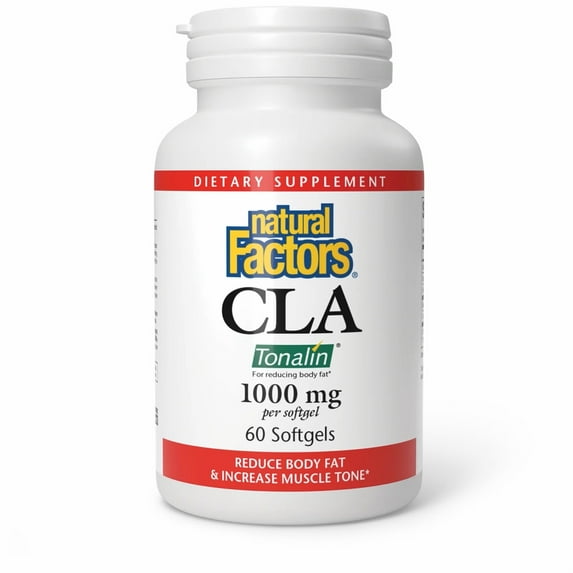 Natural Factors CLA Tonalin 1000 mg, Supports Healthy Muscle Mass and Weight Management, 60 Softgels
