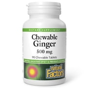 Natural Factors Chewable Ginger 500 mg, 90 Capsules