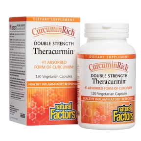 Natural Factors, CurcuminRich, Double Strength Theracurmin, 120 Vegetarian Capsules
