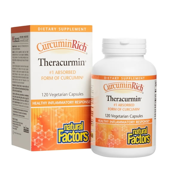 Natural Factors CurcuminRich Theracurmin, 30 mg, Formulated for Superior Absorption, 120 Vegetarian Capsules