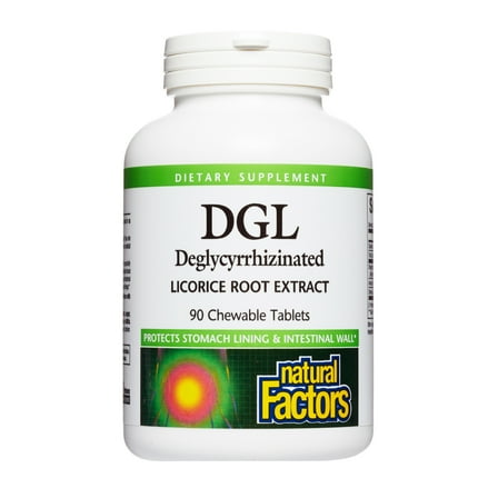 Natural Factors, DGL Licorice Root Extract, Natural Digestive Relief, 90 Tablets