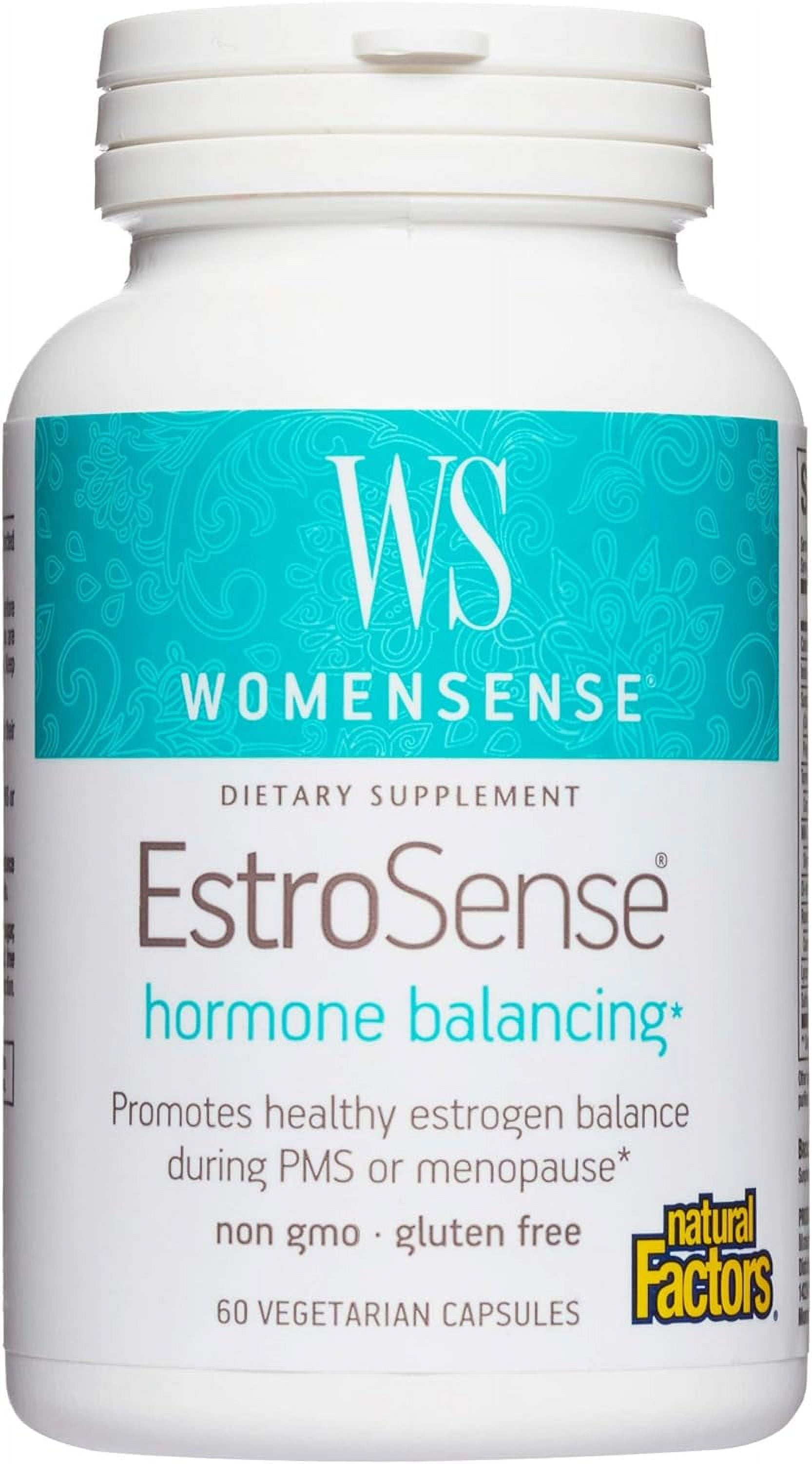 Natural Factors WomenSense EstroSense, Natural Supplement to Support Estrogen and Hormone Balance During PMS or Menopause, Vegan, Non-GMO, 60 Capsules