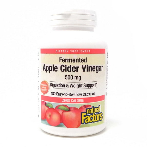 Natural Factors - Fermented Apple Cider Vinegar 500 mg. - 180 Capsules