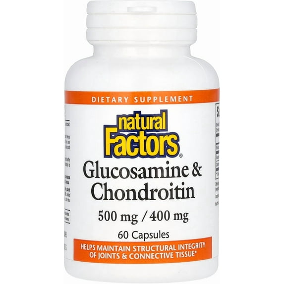 Natural Factors Glucosamine & Chondroitin, Supports Healthy Joints and Connective Tissue, 60 Capsules