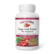 Natural Factors GrapeSeedRich Grape Seed Extract, Antioxidant Support, 90 Capsules