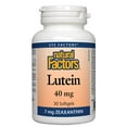 thumbnail image 1 of Natural Factors Lutein 40 mg, Antioxidant Support for Healthy Eyes and Skin with Zeaxanthin, 30 Softgels, 1 of 8