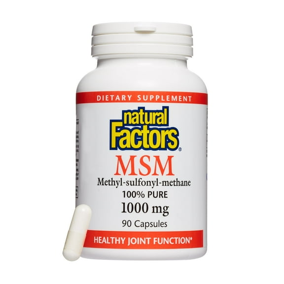 Natural Factors MSM, Supports Healthy Joints, Hair, Skin and Nails, 90 Capsules