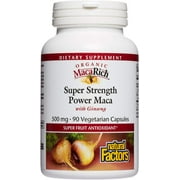 Natural Factors MacaRich, Super Strength Power Maca, Superfruit Antioxidant Supplement with Ginseng, 90 Capsules