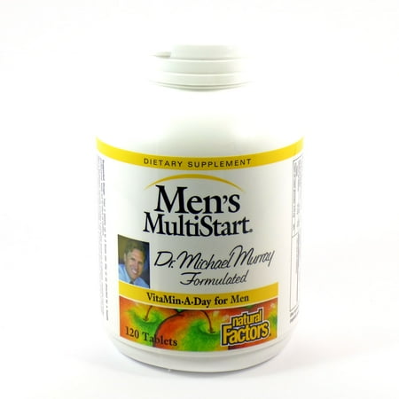 Natural Factors Men's MultiStart Daily Multivitamin, Nutritional Support for Immune Health and Energy, 120 Tablets
