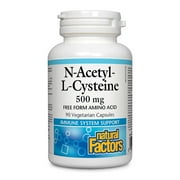 Natural Factors, N-Acetyl-L-Cysteine 500 mg, Antioxidant Support to Defend Against Polluted Environments, 90 capsules (90 servings)