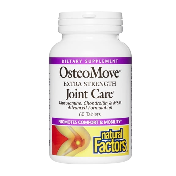Natural Factors OsteoMove Joint Care, Extra Strength Support for Joint and Bone Health, Non-GMO, 60 Tablets