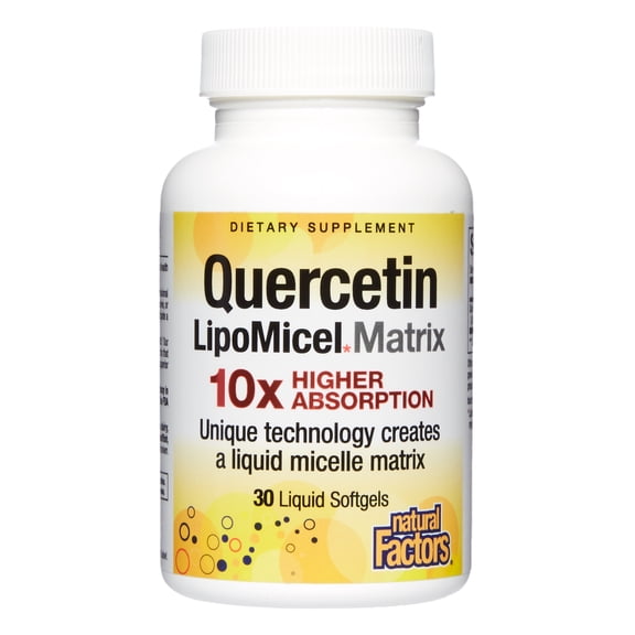 Natural Factors, Quercetin LipoMicel Matrix 250 mg, 30 Softgels
