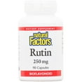thumbnail image 1 of Natural Factors Rutin 250mg, A Citrus Bioflavinoid, 90 Capsules, 1 of 6