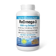 Natural Factors RxOmega-3, Natural Support for Heart Health with DHA and EPA, Daily Dietary Supplement, 240 Softgels