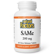 Natural Factors SAMe 200 mg, Helps Improve Joint Health, 60 Tablets