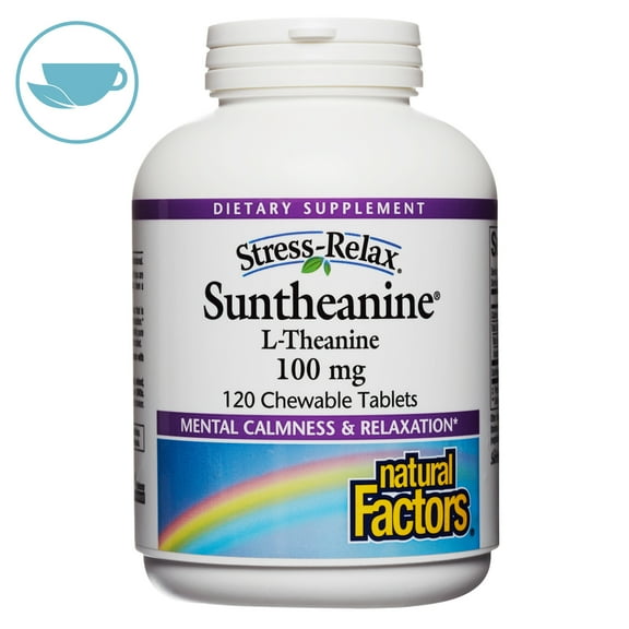 Natural Factors - Stress-Relax Suntheanine L-Theanine - 120 Chewable Tablets