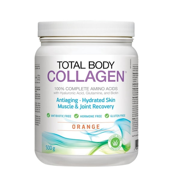 Natural Factors Total Body Collagen, Bioactive Peptides Powder for Healthy Skin, Hair & Joints, Orange, 500 g