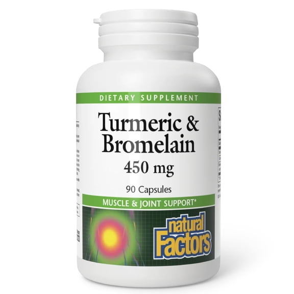 Natural Factors Turmeric & Bromelain 450 mg 90 Caps
