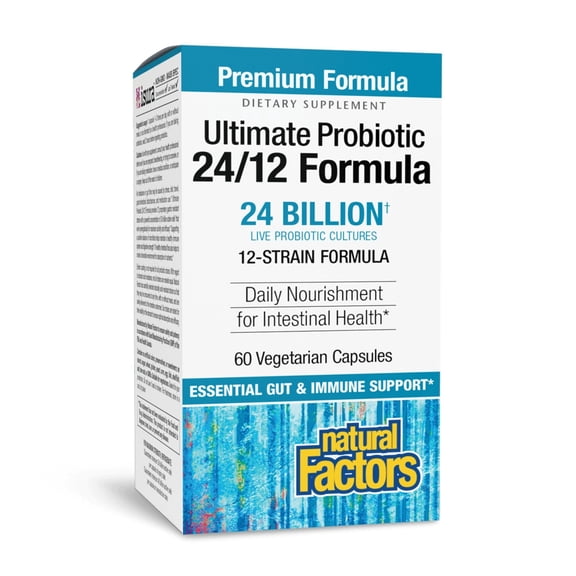 Natural Factors Ultimate Probiotic 24/12 Formula, 1-Per-Day Critical Care Probiotic, 12 Strains, 24 Billion CFU