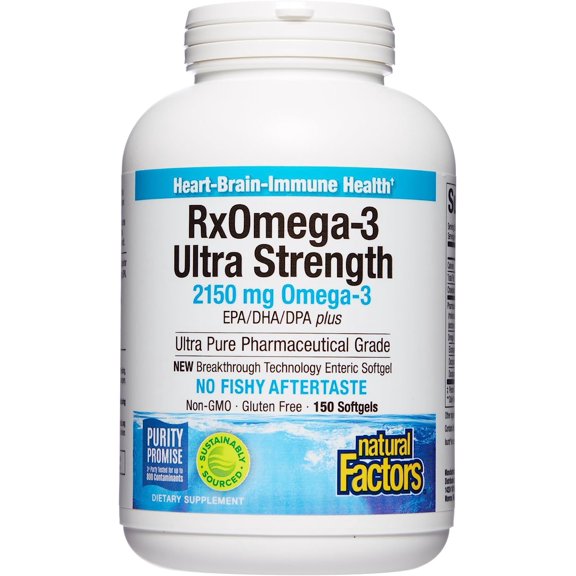 Natural Factors, Ultra Strength RxOmega-3 Fish Oil, DHA and EPA, 150 Softgels