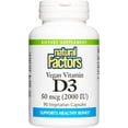 thumbnail image 1 of Natural Factors Vegan Vitamin D3 2000 IU, Supports Bone and Immune Health, 90 Capsules, 1 of 8