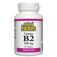 thumbnail image 1 of Natural Factors Vitamin B2 Riboflavin 100 mg, Support for Energy & Normal Metabolism, 90 Tablets, 1 of 5
