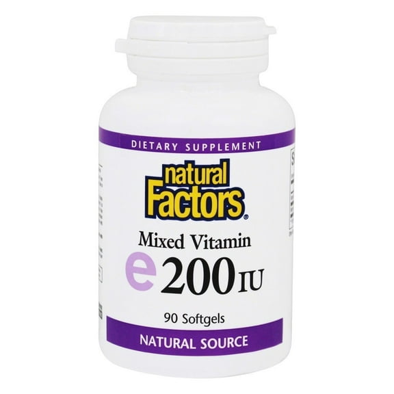 Natural Factors Vitamin E Mixed 200 IU, Antioxidant Support for Cellular Integrity, 90 Softgels