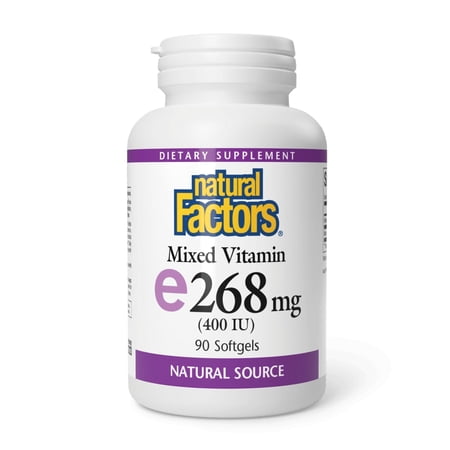 Natural Factors Vitamin E Mixed 400 IU, Antioxidant Support for Cellular Integrity, 90 Softgels