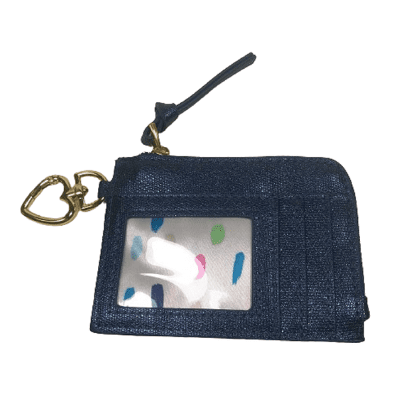 Mary Kay Blue Gold Coin Pouch Purse Wallet with Golden Heart  NEW