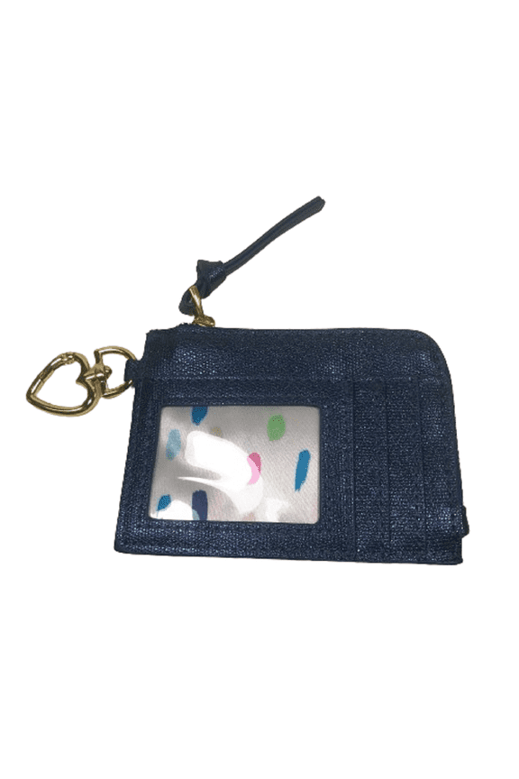 Blue Gold Coin Pouch Purse Wallet with Golden Heart  NEW