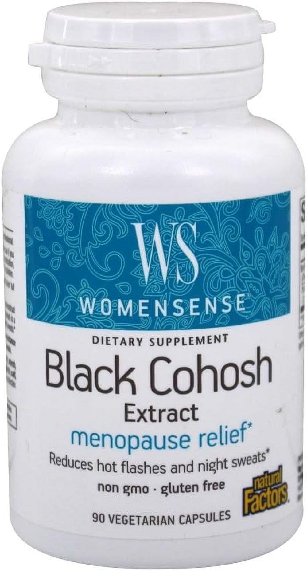Natural Factors WomenSense Women's Black Cohosh Extract 40mg, Menopausal Symptom Support, 90 Vegetarian Capsules