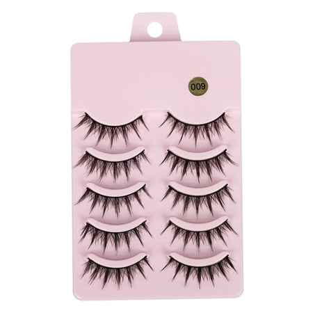 Natural False Eyelashes Cross Makeup Lash Strip Lightweight 3D Manga Thick Messy Pairs