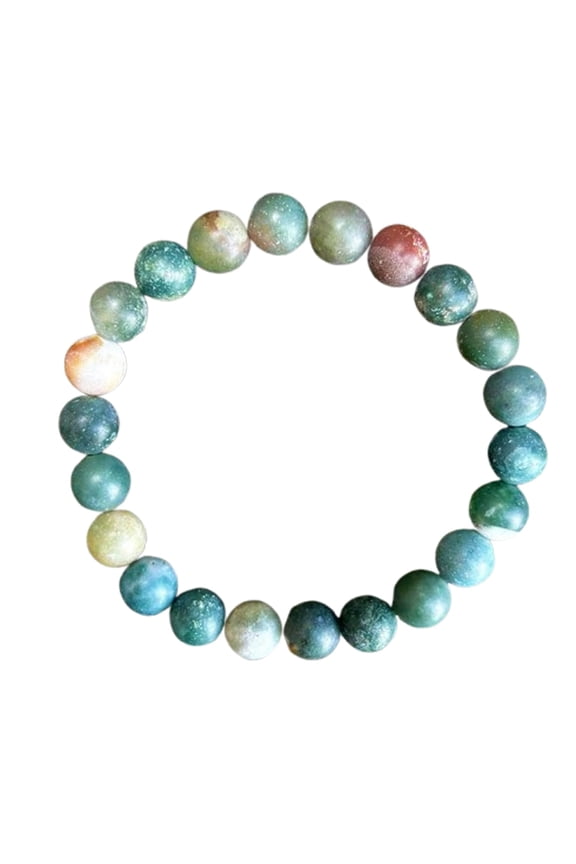 Natural Fancy Jasper 8mm Round Shape Smooth Cut Beads Stretchable Bracelet For Men & Women. Unisex Bracelet