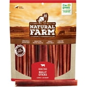 Natural Farm Odor-Free Bully Sticks (6 Inch, 25 Pack), 1.3 lb. Bag, Fully Digestible 100% Beef Pizzle Chews, Grass-Fed, Non-GMO, Grain-Free, Natural Long-Lasting Chews for Small & Large Dogs
