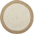 thumbnail image 1 of Natural Farmhouse Inner White Jute Round Rug Size 2 x 2 Feet, 1 of 3