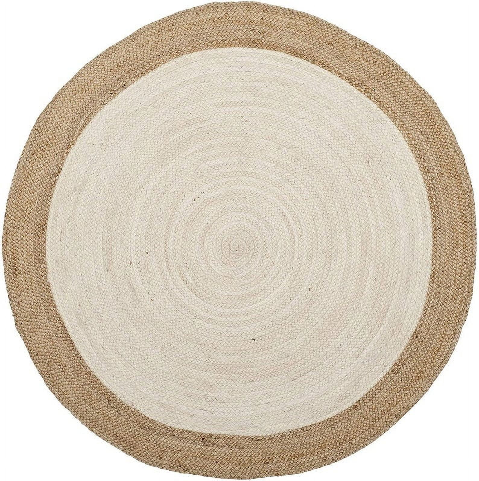Natural Farmhouse Inner White Jute Round Rug Size 2 x 2 Feet - Walmart.com