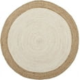 thumbnail image 1 of Natural Farmhouse Inner White Jute Round Rug Size 6 x 6 Feet, 1 of 3