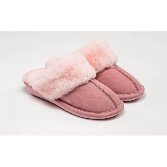 Natural Fashion Marilyn Slippers Pink Sheepskin Slides Indoor Outdoor Comfort